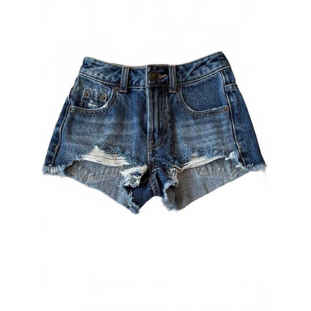 Katie J NYC Girls "Malibu" Distressed Denim Cut-Off Shorts Size 7/8